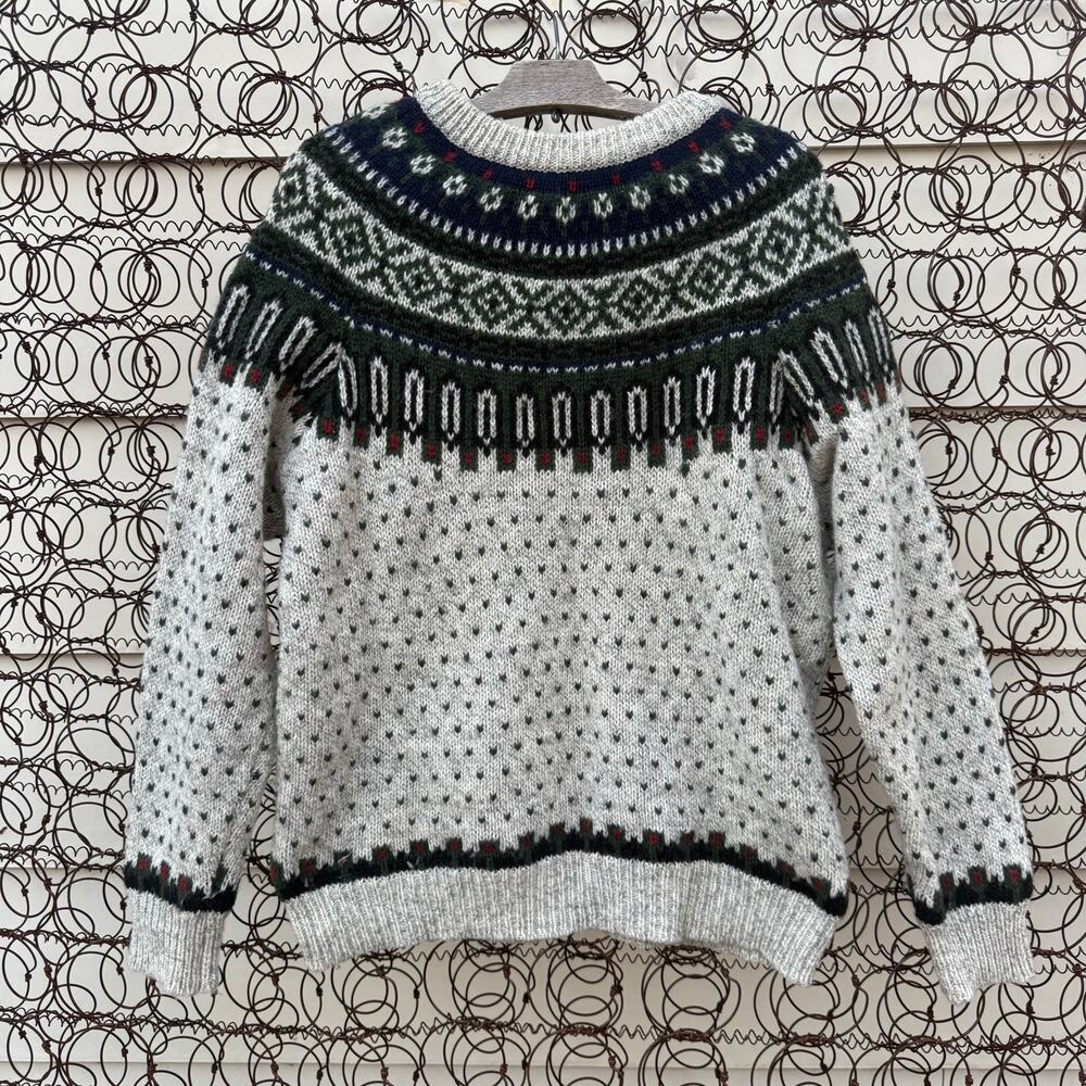 Vintage Woolrich Fair Isle Knit Gorpcore Sweater Maroon Green Navy Gray L?